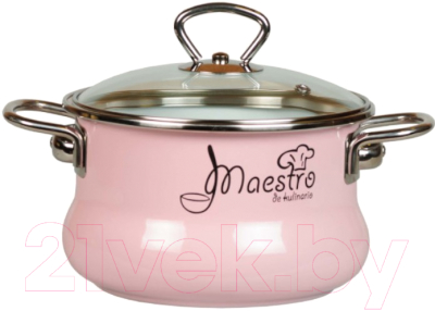 Изображение товара Кастрюля СтальЭмаль Maestro 8SO205S (розовый)