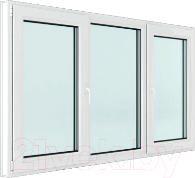 Окно ПВХ Brusbox Roto NX Поворотно-откидное 2 створки по краям 2 стекла (1050x1650x60)