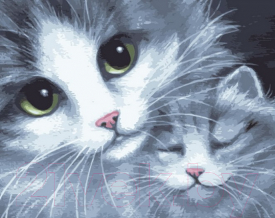 

Картина по номерам PaintBoy, Кошка с котенком / GX7931