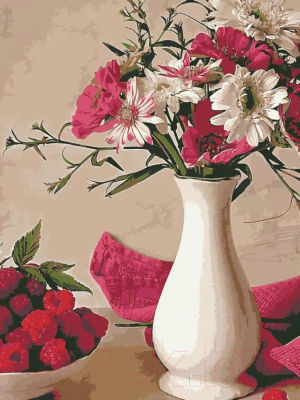 Картина по номерам Hobruk Малина и цветы в вазе HS2033