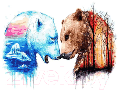 

Картина по номерам PaintBoy, Белый и бурый / GX30874