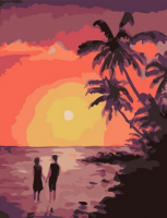

Картина по номерам PaintBoy, Закат для двоих / CX3878