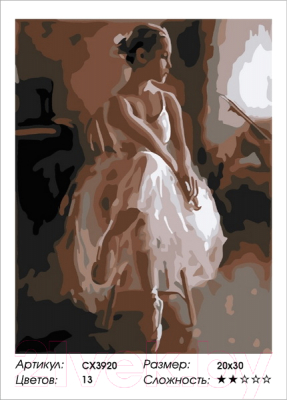 Картина по номерам PaintBoy Юная балерина / CX3920