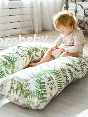 Наволочка на подушку для беременных Amarobaby Exclusive Soft Collection Папоротник / AMARO-50U-SCP