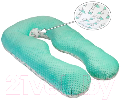 Подушка для беременных Amarobaby Зайчик / AMARO-40A-ZM (мята)