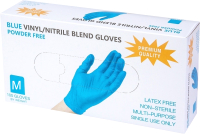 Перчатки одноразовые Wally Plastic (M, 100шт, голубой) - 
