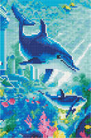 Набор алмазной вышивки PaintBoy Дельфины / CF190 - 
