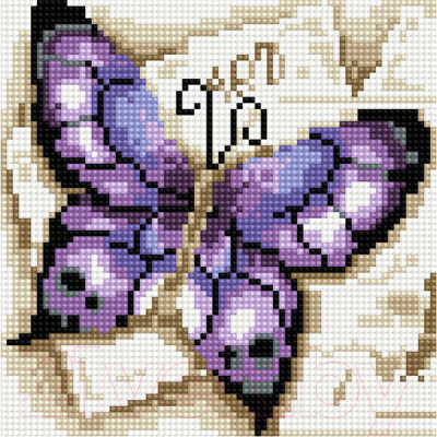 Набор алмазной вышивки PaintBoy Фиолетовая бабочка / BF195