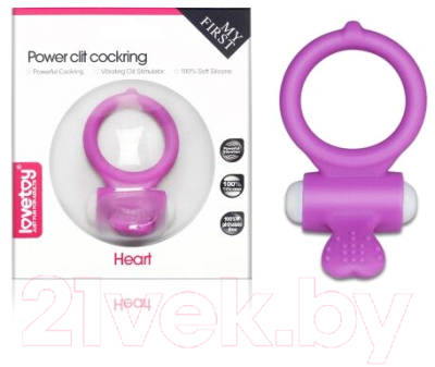 Эрекционное кольцо LoveToy Power Heart Clit Cockring / LV1421PUR
