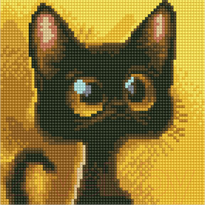 Набор алмазной вышивки PaintBoy Черный котенок / BF1107