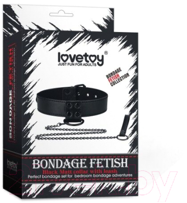 Ошейник БДСМ LoveToy Bondage Fetish Black Matt Collar With Leash / LV761003 (черный)