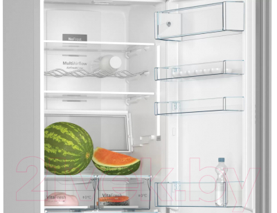 Холодильник с морозильником Bosch Serie 4 VitaFresh KGN39IJ22R (жемчужно-белый)