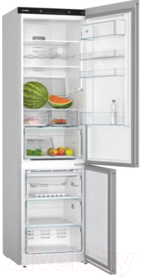 Холодильник с морозильником Bosch Serie 4 VitaFresh KGN39IJ22R (черный матовый)