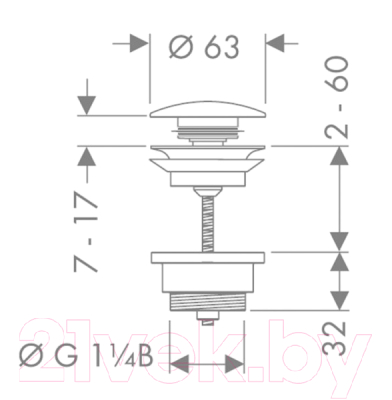 Донный клапан Hansgrohe 50100990