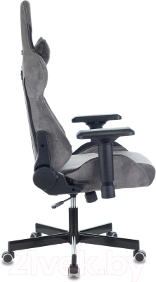 Кресло геймерское Бюрократ Zombie Viking 7 Knight с подголовником (серый Loft ромбик)