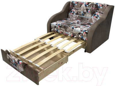 Кресло-кровать Аквилон Юниор 1-1 (таун браун треуг/бинго какао)