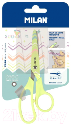 Изображение товара Ножницы канцелярские Milan Basic Pastel / BWM10426VN (желтый)