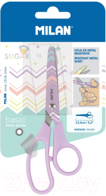 Ножницы канцелярские Milan Basic Pastel / BWM10426LV (сиреневый)