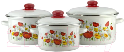 

Набор кастрюль Эмаль, Луговой мак 2-3089/4М