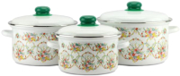 

Набор кастрюль Эмаль, Розовый букет 2-3160/7М