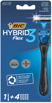 Бритвенный станок Bic Flex Hybrid 3 (+ 4 кассеты)