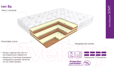 Матрас EOS Элит 8а 80x195 (премиум Silver)