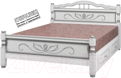 Каркас кровати Bravo Мебель Карина 5 90x200 с ящиками (белый жемчуг)