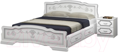 Каркас кровати Bravo Мебель Карина 6 140x200 с ящиками (белый жемчуг)