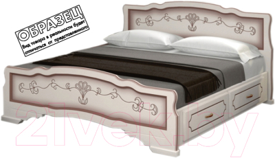 Каркас кровати Bravo Мебель Карина 6 90x200 с ящиками (дуб молочный)