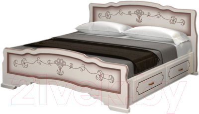 Каркас кровати Bravo Мебель Карина 6 140x200 с ящиками (дуб молочный)