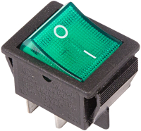 Выключатель клавишный Rexant ON-OFF 06-0304-B (зеленый) - 