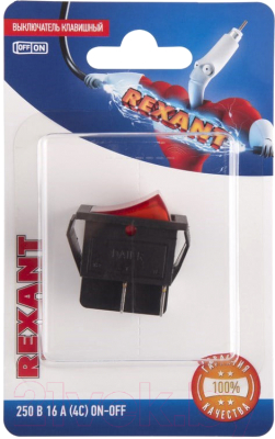 Выключатель клавишный Rexant ON-OFF 06-0303-B (красный)