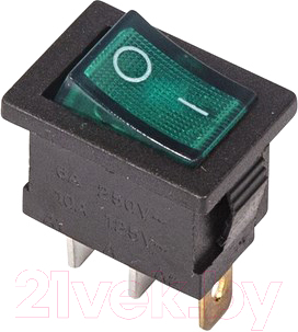 Выключатель клавишный Rexant ON-OFF 36-2153 (зеленый)