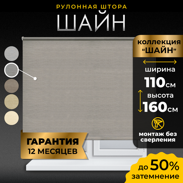 Рулонная штора Lm Decor Шайн LM 42-02 110x160 (серый)