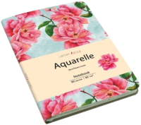 Записная книжка Канц-Эксмо Aquarelle. Цветы на голубом / КЗАК6803002 (80л) - 