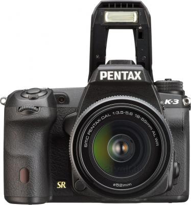 Зеркальный фотоаппарат Pentax K-3 Kit DA 18-55mm WR (черный) - вид спереди