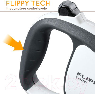 Поводок-рулетка Ferplast Flippy Tech Cord Large (5м, серый)