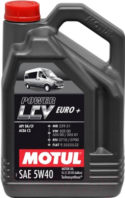 Моторное масло Motul Power LCV Euro+ 5W40 / 106132 (5л)