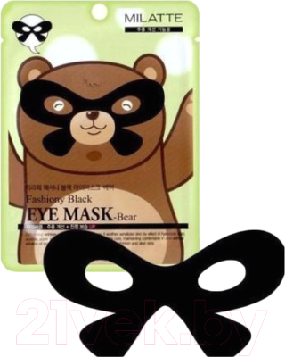 Патчи под глаза Milatte Fashiony Black Eye Mask-Bear от морщин (10г)