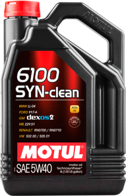 Моторное масло Motul 6100 Syn-clean 5W40 / 107942 (4л)
