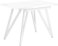 Обеденный стол Millwood Женева 3 Л раздвижной 120-160x80x76 (белый/металл белый) - 