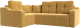 Диван угловой Лига Диванов Кембридж 288 левый / 108819L (микровельвет, желтый) - 
