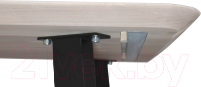 Изображение товара Обеденный стол ОКА Майон 130x80x74 (дуб беленый/черный)