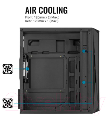 Корпус для компьютера AeroCool CS-107-A-BK-V1 (без БП)