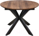 Обеденный стол ОКА Раунд 100-140x75 (дуб мореный/черный) - 