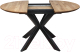 Миниатюра изображения товара Обеденный стол ОКА Раунд 100-140x75 (дуб натуральный/черный)