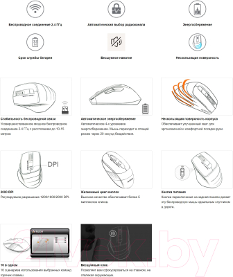 Мышь A4Tech Fstyler FG30S (серый)