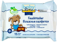 Влажные салфетки детские Babyline Для тщательной очистки нежной детской кожи / 3001981 (15шт) - 