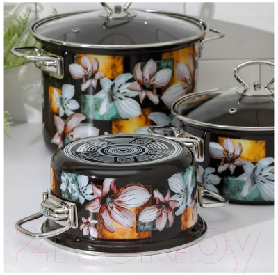 Изображение товара Набор кастрюль КМЗ Адель 5 1 Элит (3шт, коричневый)