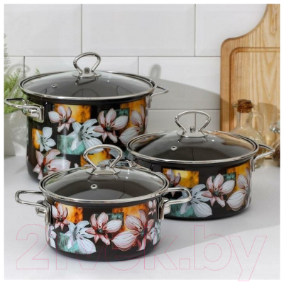 Изображение товара Набор кастрюль КМЗ Адель 5 1 Элит (3шт, коричневый)